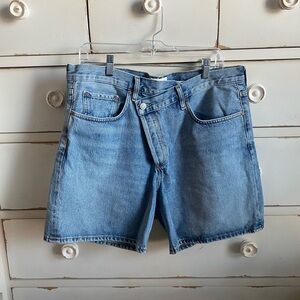 Agolde Crossover Denim Shorts